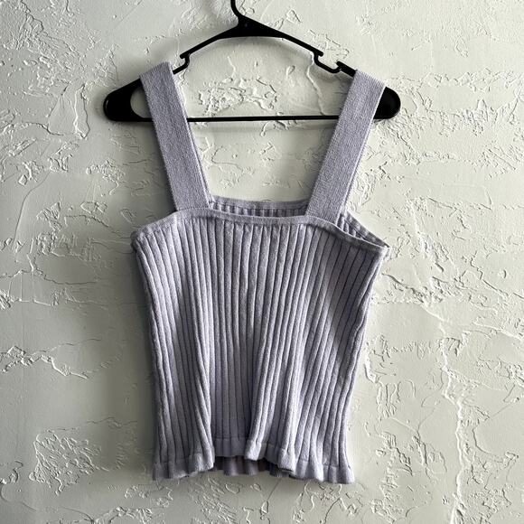 Madewell purple ribbed knitted tank top womens large coquette ethereal y2k - Picture 4 of 5